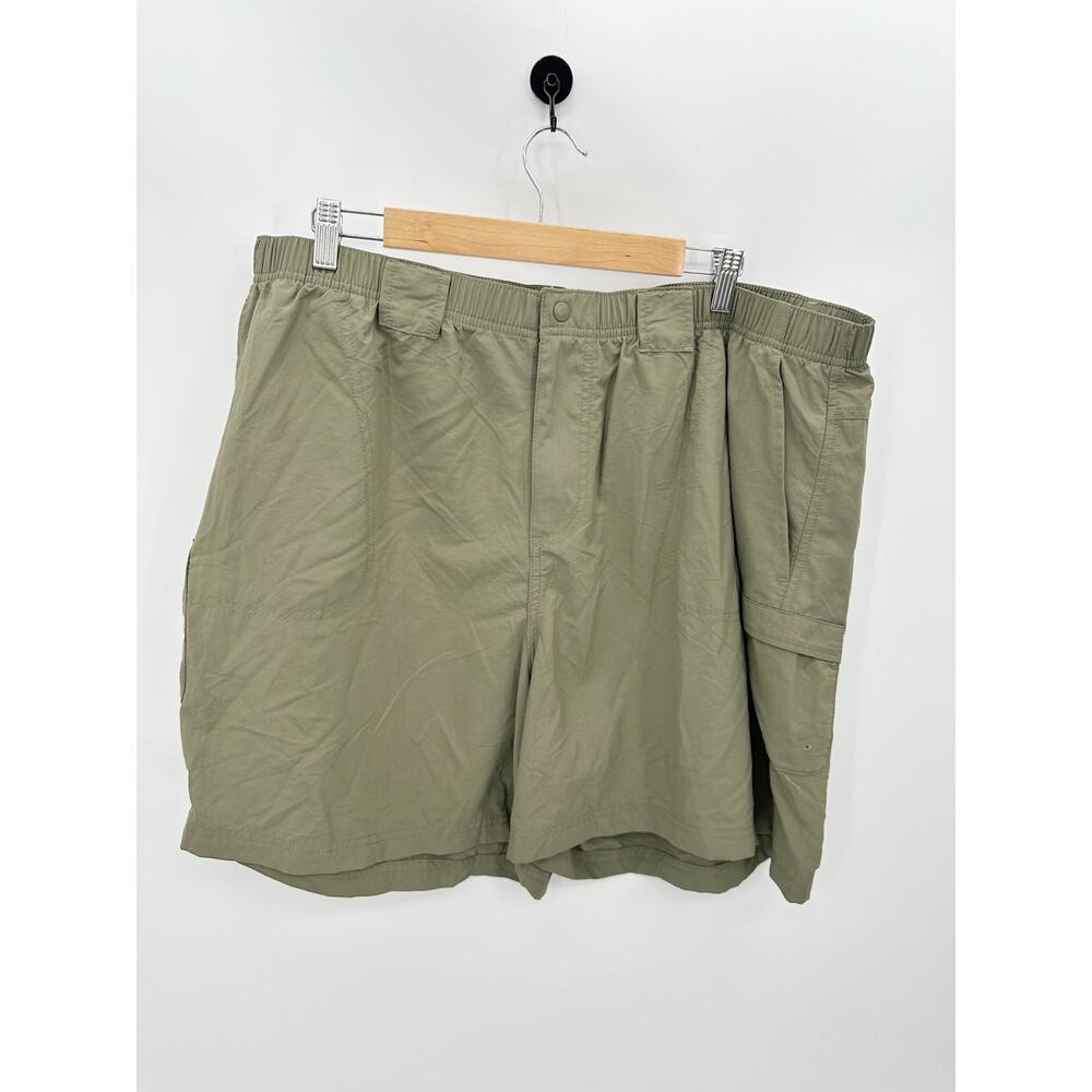 Columbia Womens 2X Green Cargo Hiking Shorts Elastic Waist Outdoor Utility Trail